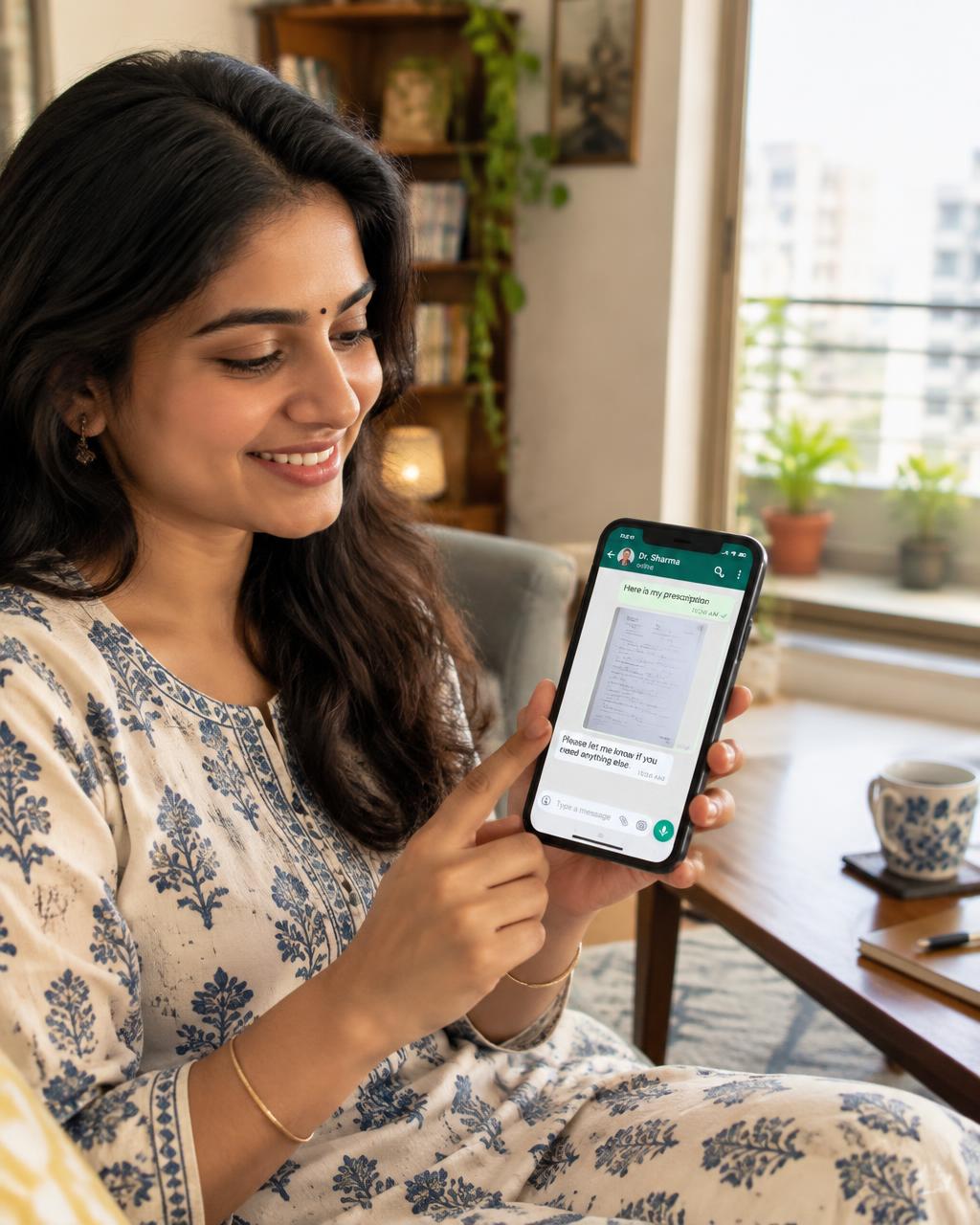 Customer sending a prescription on WhatsApp